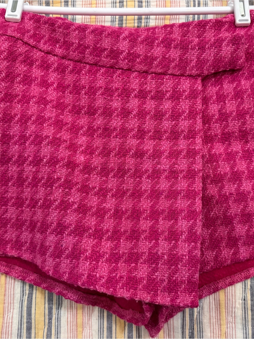 Sincerely Ours Women’s Hot Pink Houndstooth Wrap Skort Sz M